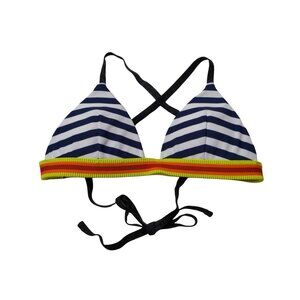 Rye Bikini Top Womens XS Blue White Stripe Teeny Weeny Triangle Mucho Beach Vaca
